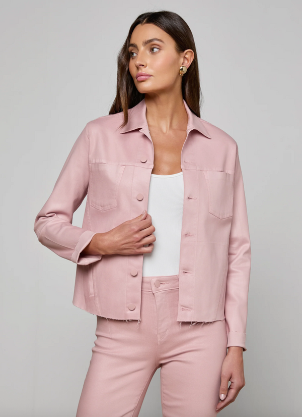 L’agence - Janelle Coated Jean Jacket - Pale Rose Coated