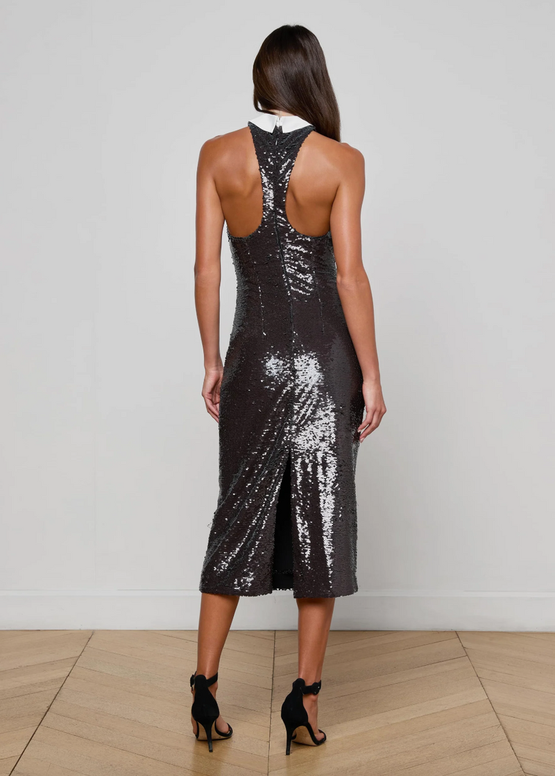 L'agence - Lilith Sequin Dress - Black/White Contrast