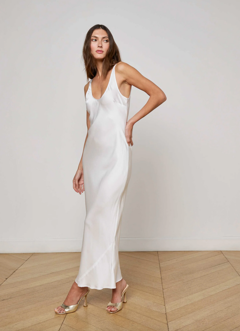L’agence - Akiya Satin Maxi Dress - Off White