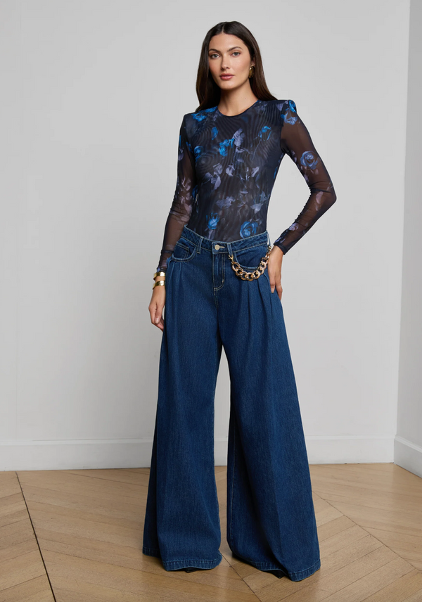 L’agence - Trista Bodysuit - Midnight Multi Moon Floral