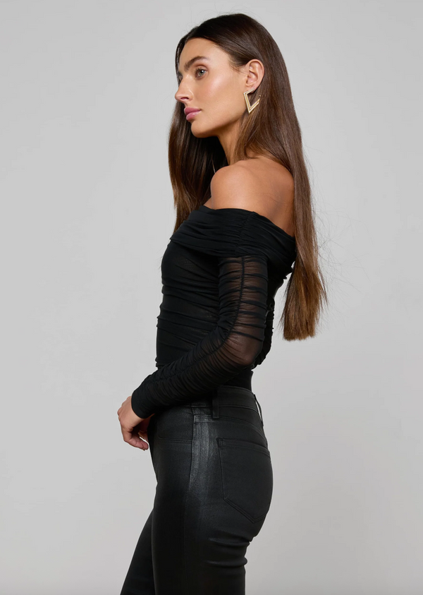 L’agence - Poppie Off-The-Shoulder Bodysuit - Black