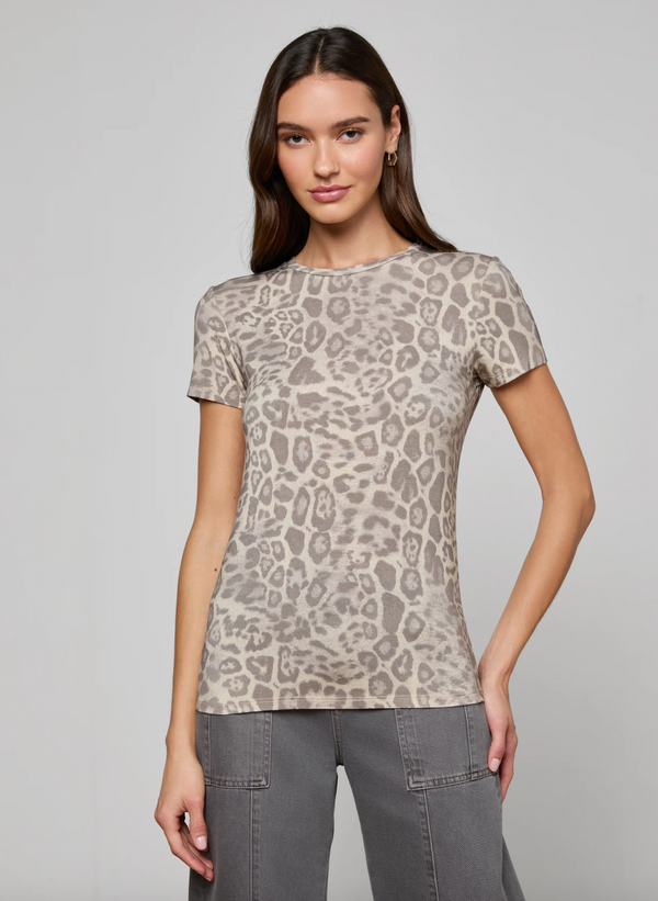 L’agence - Ressi Fitted Tee - Grey Multi Patch Leopard