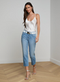 L'agence - Thalina Cropped Stovepipe Jean - Bellflower