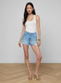 L'agence - Clark Distressed Jean Short - Bellflower Destruct