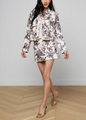L’agence - Nyx Cropped Jacket - White Multi Large Butterfly Jungle