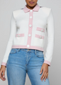 L’agence - Nomi Satin Back Cardigan - Ivory/Pink/Multi Butterfly