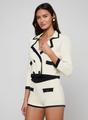 L'agence - Janu Cropped Knit Jacket - Vintage White/Black
