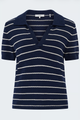 Frame - The Striped Easy Polo - Navy Multi