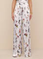 L’agence - Kimia Satin Pant - Ecru Multi Lock Butterfly