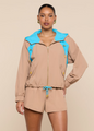 L'agence - Lark Windbreaker - Light Hazelnut/Capri Blue