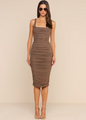 L'agence - Anya Shirred Dress - Dark Cardamom