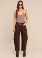 L'agence - Cody Cropped Barrel-Leg Jean - Brown/Natural Contrast