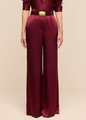 L'agence - Pilar Silk Wide-Leg Pant - Merlot Red