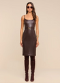 L'agence - Halia Vegan Leather Dress - Coffee Bean