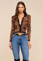 L'agence - Osiris Jacquard Cardigan - Tan Multi Javan Leopard
