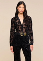 L'agence - Laurent Velvet Blouse - Black Butterfly