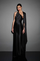 The Sei - Drape Sleeve One Shoulder Gown - Black