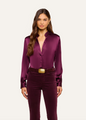 L'agence - Bianca Silk Blouse - Dark Plum