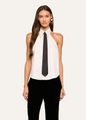 L'agence - Wren Neck-Tie Top - White/Black