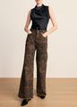 Veronica Beard - Kasey Wide Leg Jeans - Ochre/Black