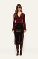 L'agence - Makena Sequin Pencil Skirt - Dark Espresso