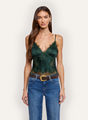 L'agence - Kimber Silk Lace Camisole - Forest Green