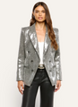 L'agence - Kyomi Sequined Blazer - Grey Herringbone/Clear Sequin