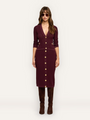 L'agence - Melania Pointelle Knit Skirt - Deep Port/Gold
