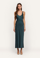 L'agence - Akiya Satin Maxi Dress - Forest Green