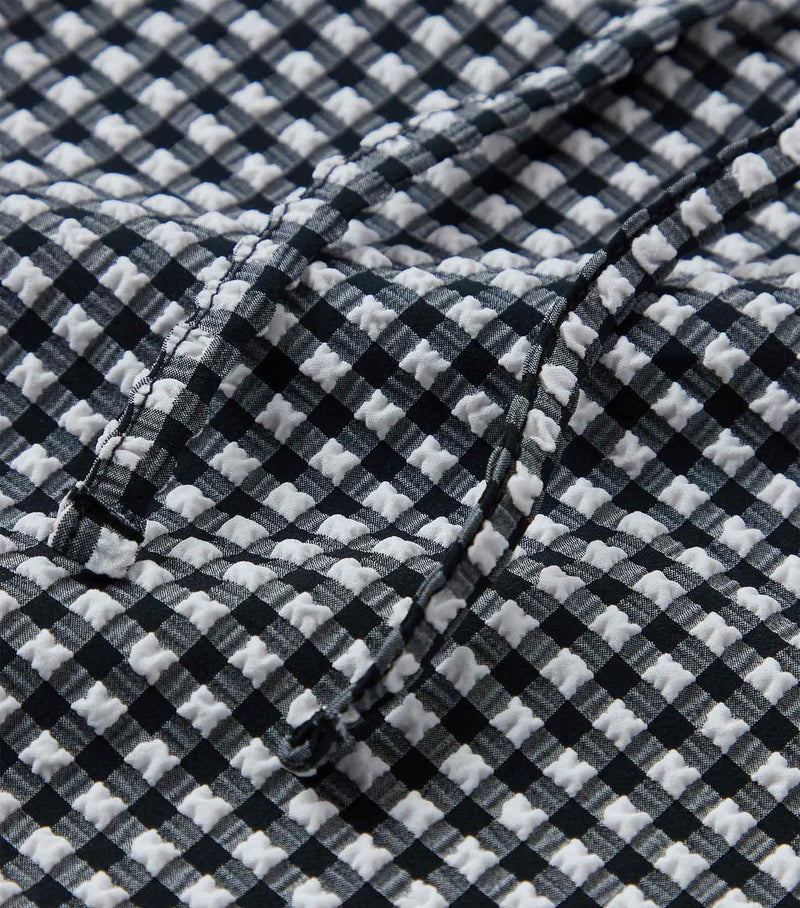 Hunza G - Gingham Seersucker Short Sarong - Black Gingham