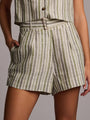 ZINNA SHORT YARN DYED  - SAGE STRIPE