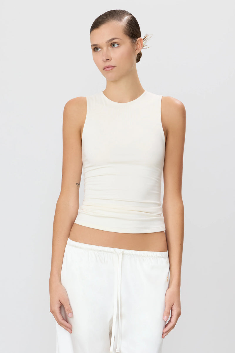 Eterne - Sleeveless Crewneck Top - Ivory