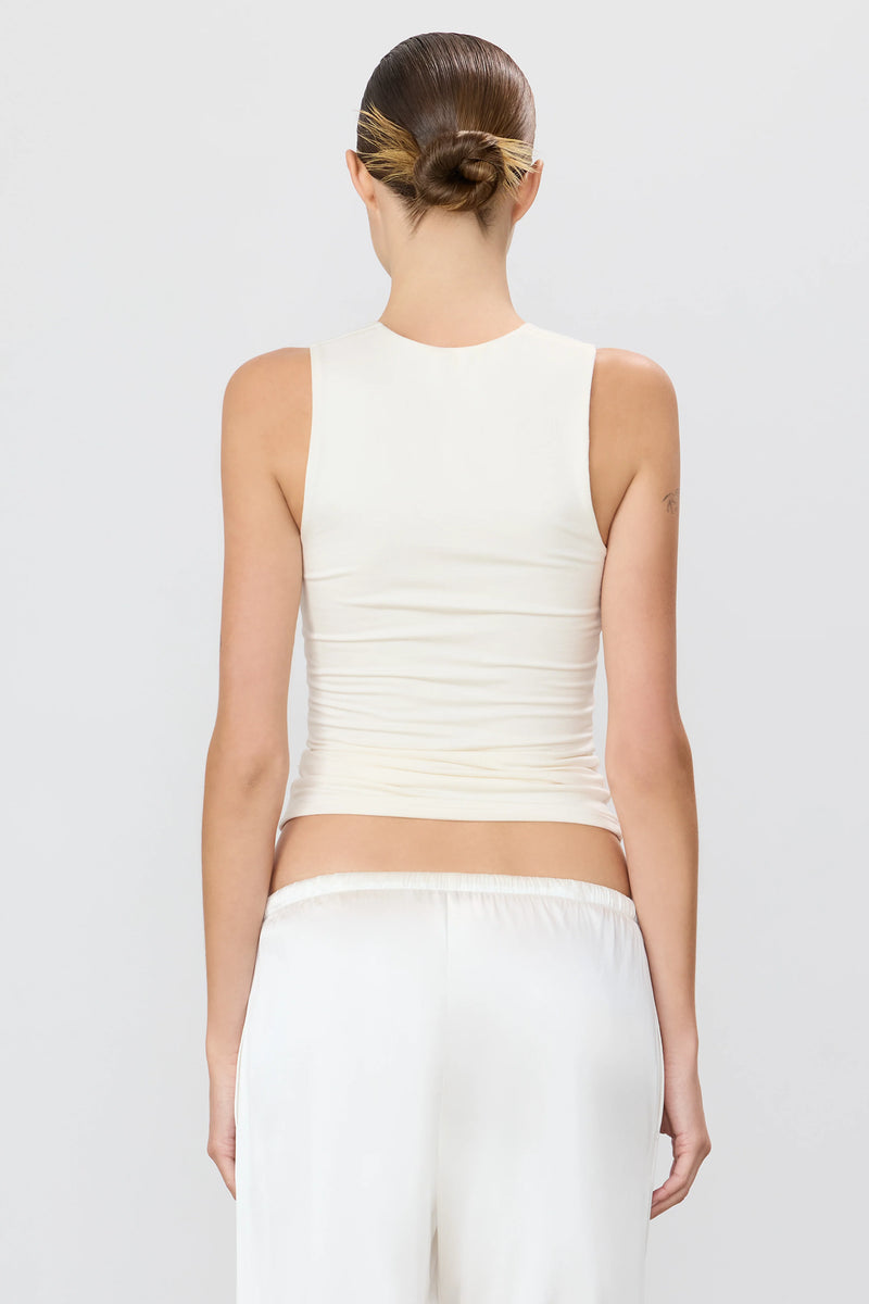 Eterne - Sleeveless Crewneck Top - Ivory