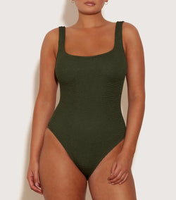 Hunza G - Square Neck Swim - Metallic Khaki