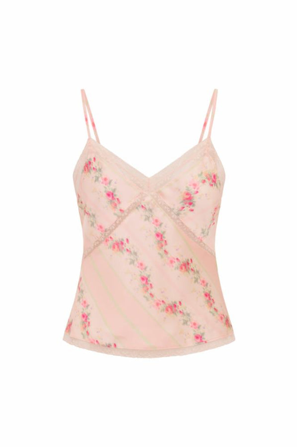 Loveshackfancy - Levall Satin Floral Top - Apricot Medley