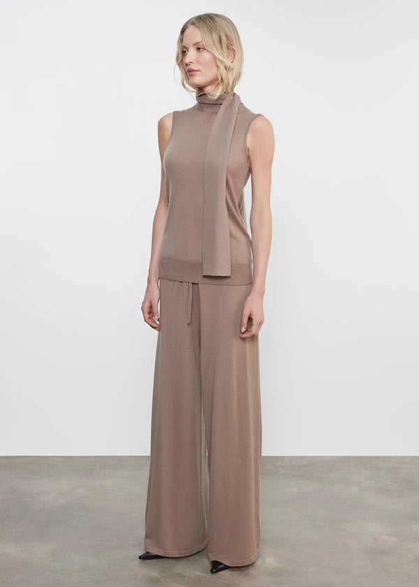 Enza Costa - Tissue Cashmere Drawcord Pant - Walnut
