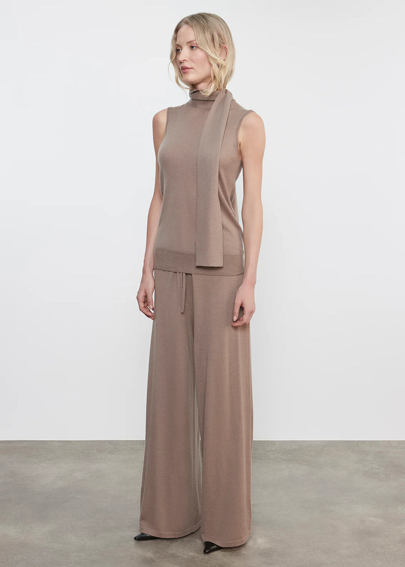 Enza Costa - Tissue Cashmere Drawcord Pant - Walnut