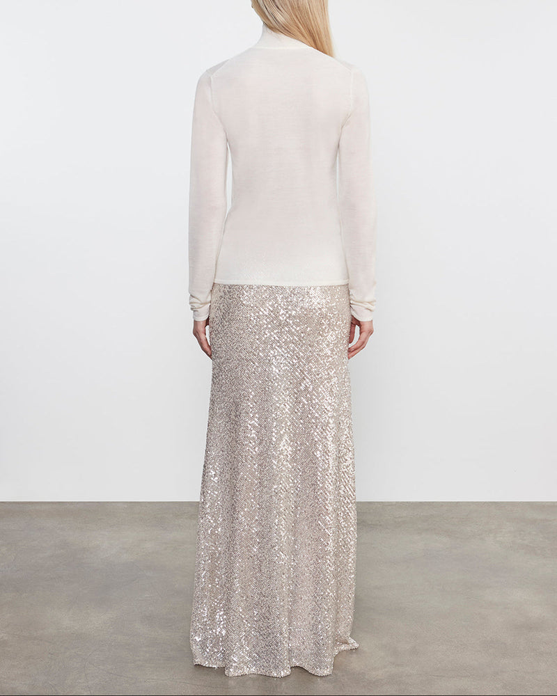 Enza Costa - Sequin Full Length Skirt - Silver