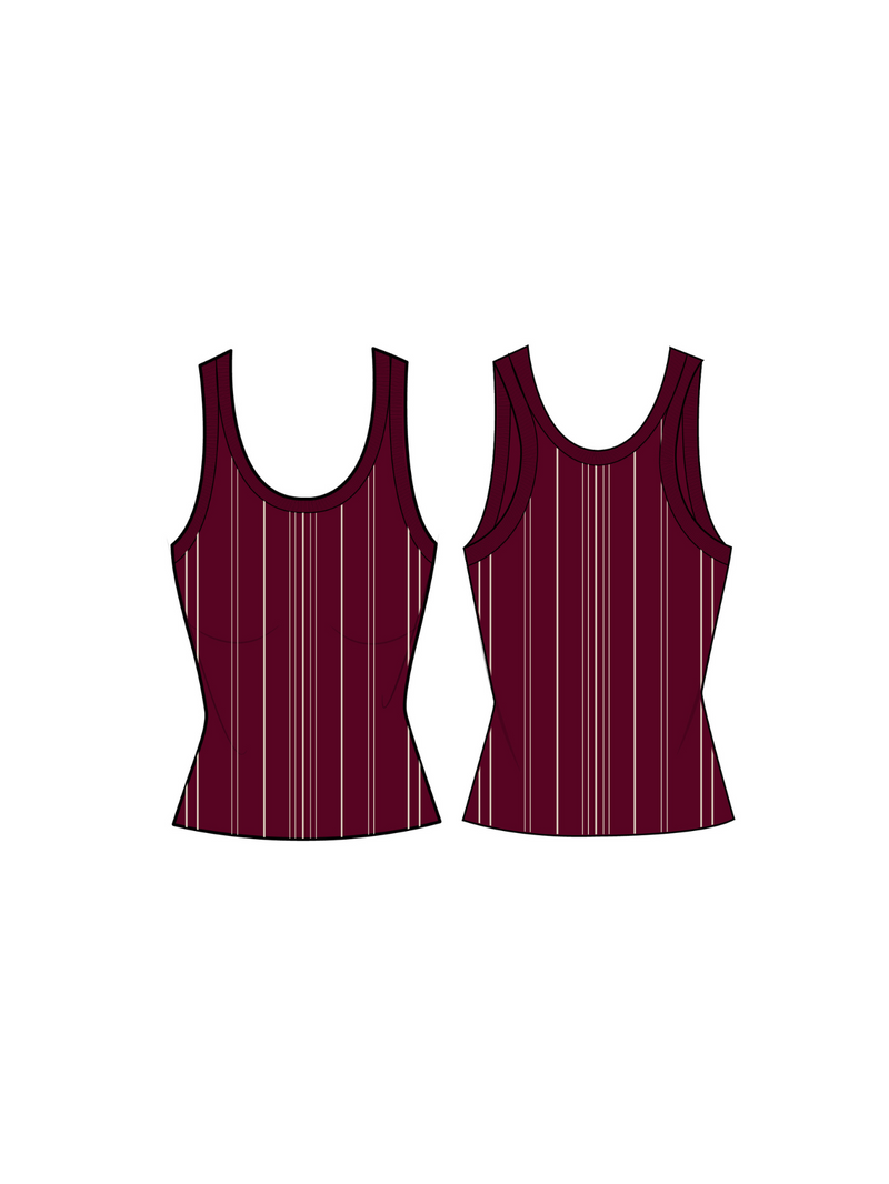 VIOLET TANK - CRIMSON BEIGE STRIPE