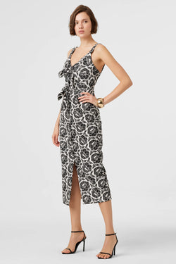 Toccin - Gia Double Tie Front Dress - Jet/Optic