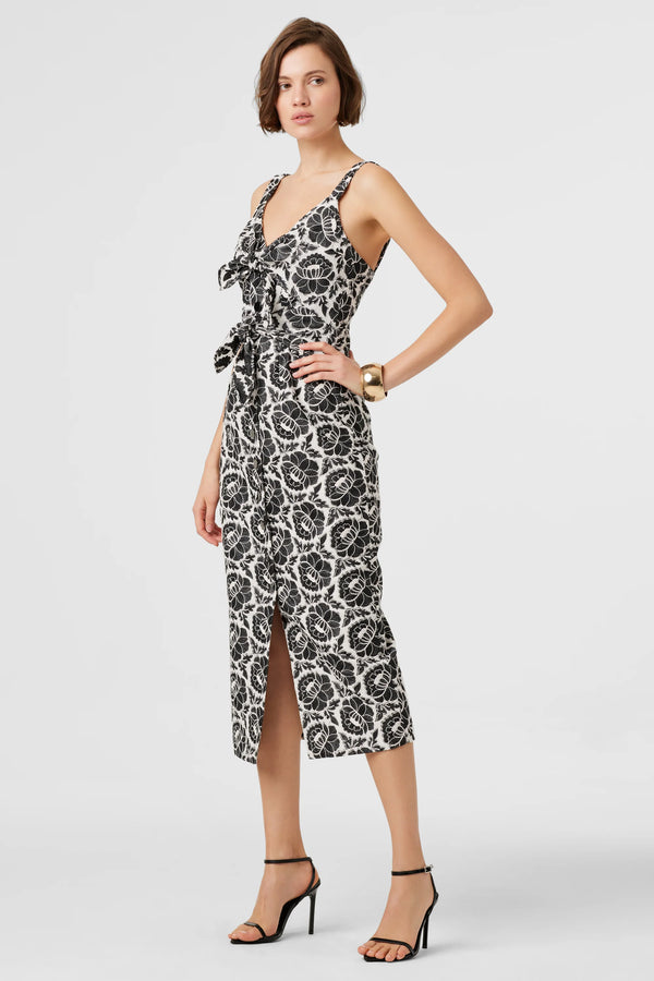 Toccin - Gia Double Tie Front Dress - Jet/Optic