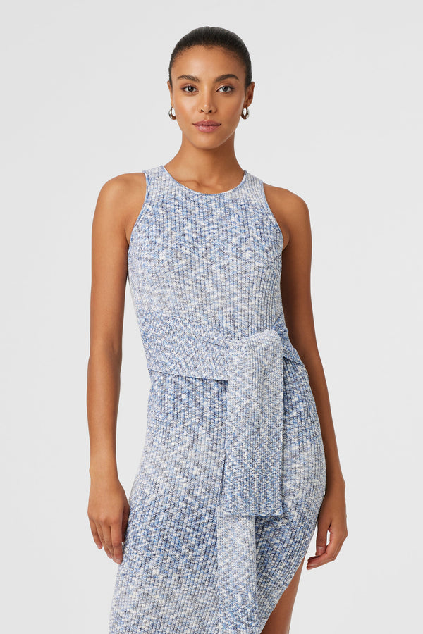 Toccin - Penny Racer Tie Front Dress - Azure M