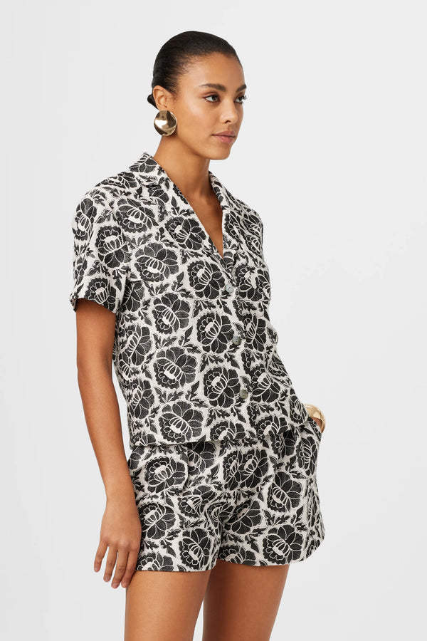 Toccin - Sammie Embroidery Boxy Shirt - Jet/Optic