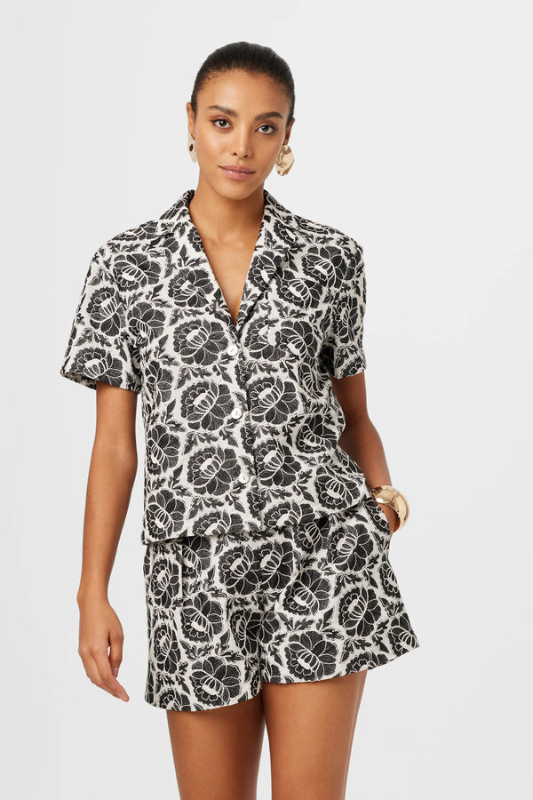 Toccin - Sammie Embroidery Boxy Shirt - Jet/Optic