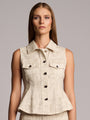 SKYLAR TOP  - CAMO PRINT IVORY