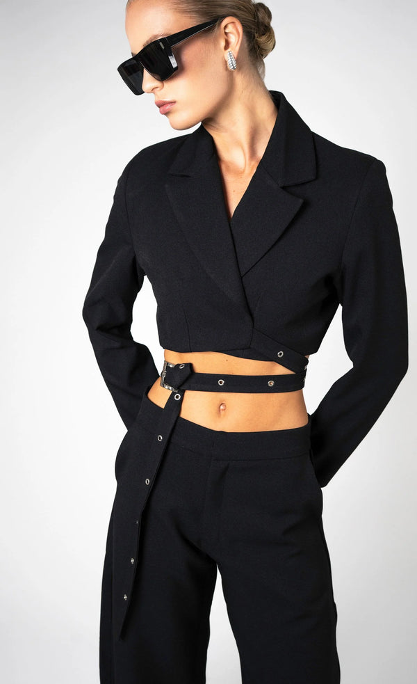 Nonchalant - Della Cropped Blazer - Black
