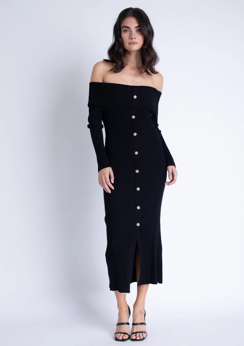 karina midi dress Karina Grimaldi- Moraima Knit Midi Dress- Black