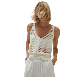 LNA - Mavi Open Knit Tank - Ivory