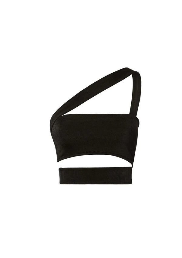 Lama Jouni - Thin Bandage Neck Top - Black