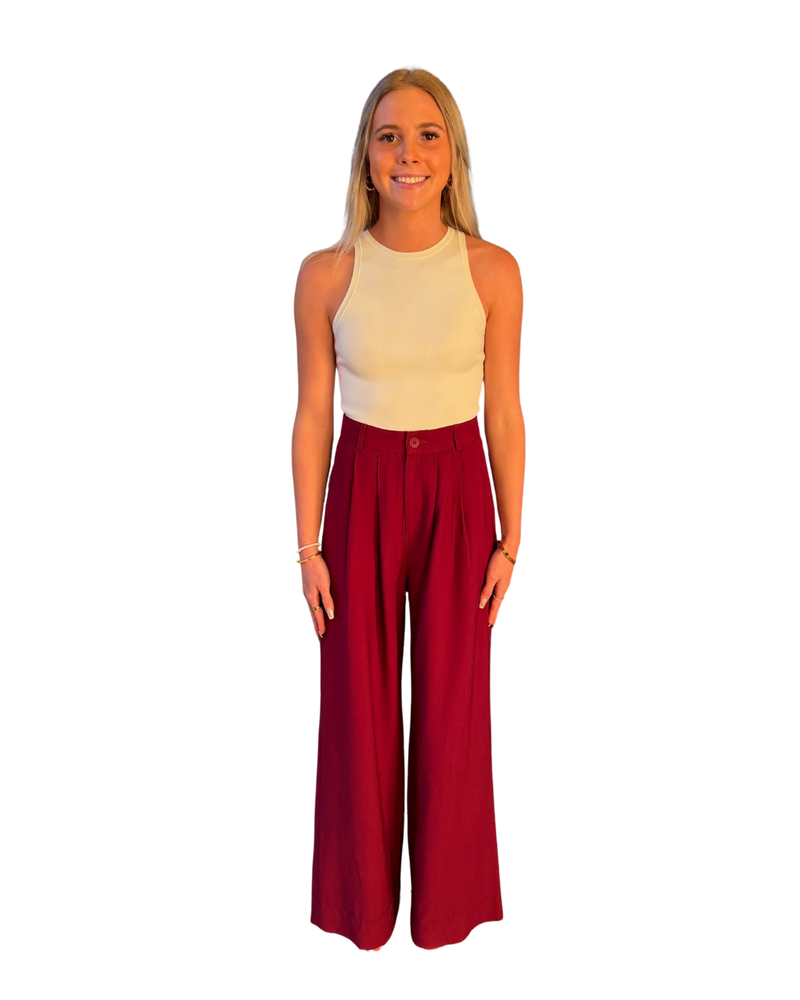 Nonchalant - Fabi Pants - Bourdeaux | Jessie Boutique Exclusive Color